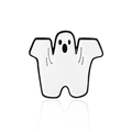 Creative white ghost alphabet W enamel pin for Halloween outfit decor - Cc1751