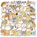 50 pieces of cute cartoon hamster stickers for laptop and luggage waterproof decoration - Hamster Pattern