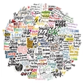 Vibrant set of 100 motivational English quote stickers for laptop and luggage decor - English Inspirational Series