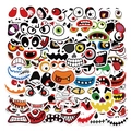 50 Halloween Kürbis Gesicht Aufkleber mit Cartoon Augen und Reißzähnen für Party Deko - Halloween Kürbis Ausdruck Serie (HT229)