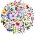 Set di 50 adesivi floreali impermeabili con girasoli e rose per valigie e laptop decorativi - Serie di Fiori