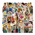 50pcs waterproof classic art painting stickers featuring Van Gogh and Da Vinci masterpieces - Artist Famous Painting Series (HT070)
