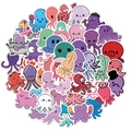 Set di 50 simpatici adesivi di polpo impermeabili cartoni animati mare per bagagli - Serie A di Polpi di Animali Carini (HT048)