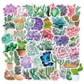 Pack de 50 pegatinas impermeables de cactus y suculentas para portátiles y decoración - Serie de Plantas Suculentas y Cactus