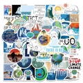 50 wasserfeste Aufkleber zum globalen Klimawandel für Koffer und Laptops DIY - Klimakrise Thema Stil B (HT151)