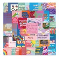 Set di 50 adesivi vintage impermeabili per valigie e laptop con motivi pop art dai colori vivaci - Predefinito