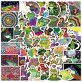 Set di 50 adesivi a forma di rana psichedelica in PVC impermeabile per laptop e valigie - Stile Graffiti Rana Psichedelica (DD010)