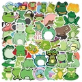 50er-Pack süße grüne Cartoon-Frosch-Sticker für Wasserflaschen und Laptops Deko - Cartoon Frosch (50 Blatt)