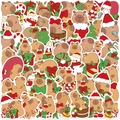 50 adesivi natalizi Capybara impermeabili per laptop e decorazioni festive fai-da-te - 50 Fogli/Confezione