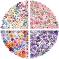 200er Set wasserfeste Cartoon-Blumenaufkleber für Koffer und Gitarrendekoration - Transparente Blumenaufkleber