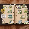 50 pieces of waterproof transparent PET cottage garden stickers for DIY scrapbook journals - Garden Cottage
