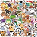 Close-up of assorted waterproof cartoon animal stickers for DIY laptop and guitar decor - Cartoon Animal Series (YCK240) / Pack of 100