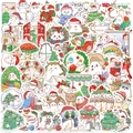 Set di 50 simpatici adesivi natalizi a forma di fantasma con renne e Babbo Natale fai-da-te - Serie Fantasmi di Natale