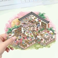 Adesivo officina ombrelli di carta cinese 3D in miniatura per decorazioni scrapbooking - Negozio di Ombrelli in Carta Oliata