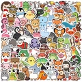 Collage of diverse kawaii animal stickers for laptop and DIY crafts decoration - Animal Illustration Collection (YCK241) / Pack of 100