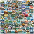 Set of 100 vintage national park stickers for outdoor exploration and DIY decor - National Park Theme (FE260FE261)