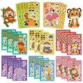Set of 24 sheets cartoon animal make-a-face stickers for children DIY creative art projects - Cartoon Animal / 8 Pieces/Pack