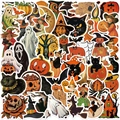 Set di 52 adesivi Halloween vintage con fantasmi, zucche e streghe per decorazioni DIY - Stile Graffiti Retro Tema Halloween (PMS298)