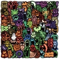 Set di adesivi graffiti neon Halloween per decorazione fai-da-te di laptop e valigie - Stile Neon