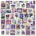 50 adesivi vintage viola a forma di francobollo per scrapbooking e decorazioni fai-da-te - Stile Francobollo Vintage Viola (sku_972970949777)