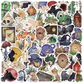 50er Set magische Hexen-Sticker für Laptop und Gitarre mit Aquarell-Okkult-Motiven - Magie Hexe Thema Aufkleber Set (YCK312)