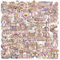Dreamy 50-piece amusement park PET stickers for scrapbooking featuring animals and rides - Dream Amusement Park