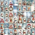50 autocollants imperméables de bonshommes de neige et animaux d'hiver pour guitares - Style Bonhomme de Neige d'Hiver