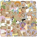 Pack of 50 waterproof cartoon Capybara stickers for laptop, guitar and DIY decoration - 50 Pieces Non-repeating