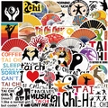 50 adesivi Tai Chi impermeabili per decorazione di laptop e chitarre fai da te - Tema della Cultura Tai Chi
