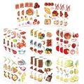 Waterproof cartoon food stickers set for DIY scrapbooking and puzzle making crafts - Watercolor Food Series