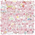 50 Stück süße rosa Axolotl Cartoon Aufkleber für Laptop Gitarre und Koffer Dekoration - Rosa Axolotl Aufkleber Set