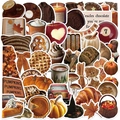 Set de stickers d'automne avec motifs citrouilles et feuilles d'érable aux tons chauds - Style Graffiti d'Automne
