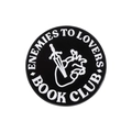 Black enamel round badge featuring Enemies to Lovers Book Club dagger and heart design - Enemies To Lovers Book Club (XZ9838)