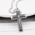 Pendentif croix vintage en acier inoxydable avec chaîne vénitienne pour homme style rue - Pendentif Couleur Acier (Sans Chaîne)