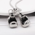 Vintage silver boxing glove pendant necklace for men made of durable titanium steel - Steel Color Pendant Only (Without Chain)
