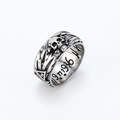 Anello teschio vintage con rune fulmine e data incisa 9.11.1936 - US 6 / Stile Uomo