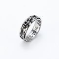 Anello teschio vintage in acciaio inossidabile con incisione della data 9.11.1936 - US 6 / Stile Donna