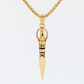 Golden Buddhist Vajra Phurba pendant necklace with round box chain for men - Gold Color Pendant Only (Without Chain)