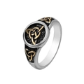 Anello con sigillo vichingo vintage da uomo in acciaio inossidabile con nodo celtico oro - US 7 / Oro e Argento