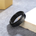 Anello rotante minimalista in acciaio nero con texture con finitura opaca e lucida - US 5 / Nero