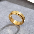 Anello rotante minimalista in acciaio al titanio dorato da uomo con finitura in metallo - US 5 / Oro