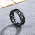 Anello a catena nero opaco minimalista in acciaio al titanio per uomo e donna moderno - US 7 / Nero