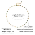 Dettaglio della collana in pietra verde smeraldo con parametri di dimensione e specifiche - Collana di Perline di Smeraldo (YYN023424)
