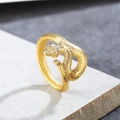 Anello a serpente vintage in acciaio inossidabile dorato con scaglie e design avvolgente - US 7 / Oro