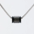 Men's titanium steel cross necklace with black cylinder pendant engraved with Spanish prayer - Black Pendant Only (Without Chain)