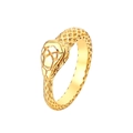 Anello a serpente retrò in acciaio inossidabile dorato con testa realistica e squame - US 7 / Oro