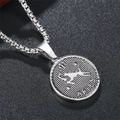 Vintage silver Aries zodiac coin pendant necklace with stainless steel box chain - Aries Pendant Only (Without Chain)