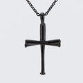 Polished black baseball bat cross pendant necklace made of high-quality titanium steel - Black Color Pendant Only (Without Chain)