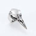 Gothic woodpecker skull ring in silver stainless steel with punk rock design - US 7 / Steel