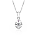 Sparkling S925 sterling silver heart movement necklace with purple stone and zircons - 925 Silver / Silver (White Moissanite)